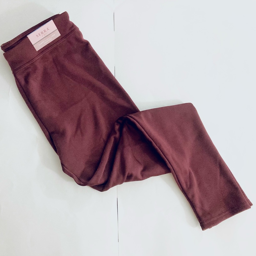 🆕SERRA Fleece Lined Maroon Size L 12-14 polyester/spandex Leggings